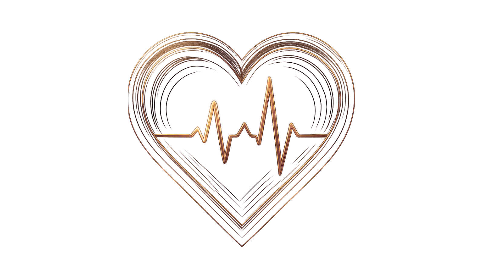 Gold heartbeat pulse illustration
